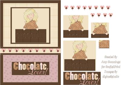Blonde Chocolate Lover Lady Card Front