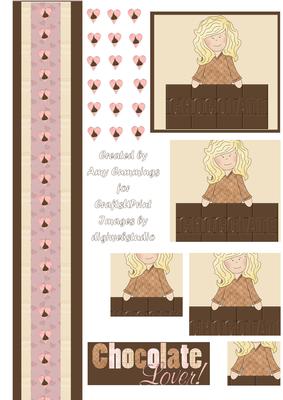 Blonde Chocolate Lover Lady Pyramid Design