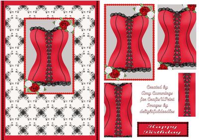 Red Basque and Pearls Pyramid Card Front