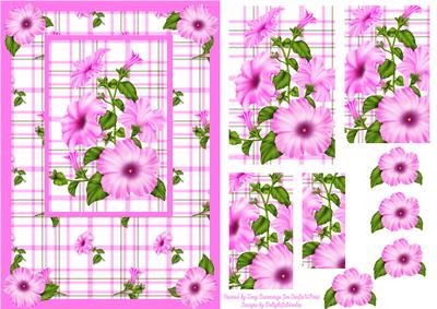 Pink Petunia Pyramid Card Front