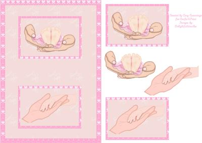 Baby Girl, New Arrival Decoupage Card Front