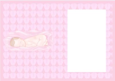 Baby Girl, New Arrival Card Insert