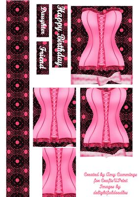 Pink Basque and Lace Pyramid Design
