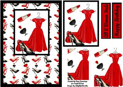 All a Woman Needs Pyramid Card Front