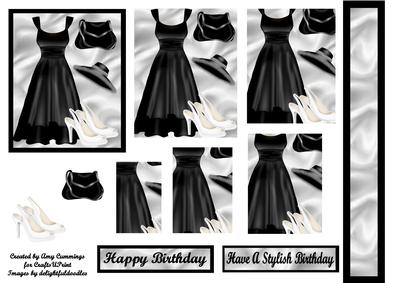 Black, White and Satin Ladies Fashion Pyramid Design