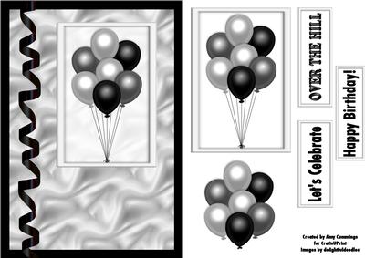 Let's Celebrate Male Birthday Balloon Decoupage Card