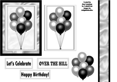 Let's Celebrate Male Birthday Balloon Decoupage Design