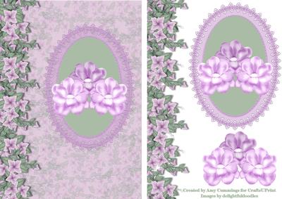 Lilac and Lace Floral Decoupage Card