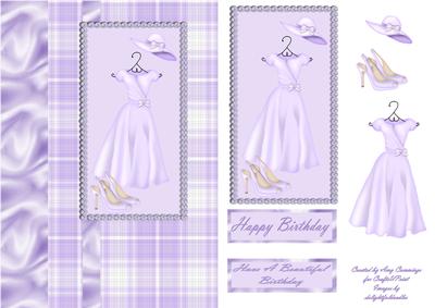Lilac Ladies Fashion Decoupage Card