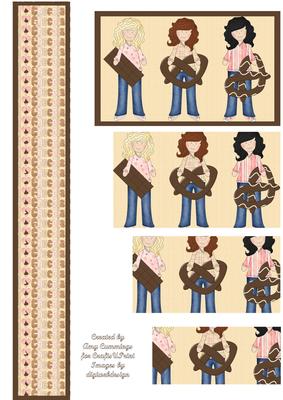 Three Chocolate Loving Ladies Pyramid Design