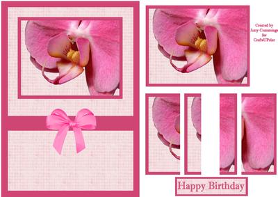 Pink Orchid Birthday Side Stacker Card