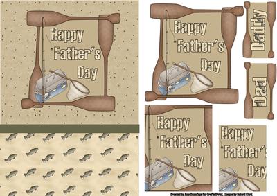 Father's Day Fishing Pyramid Card