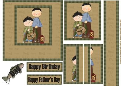 Father and Son Fishing Side Stacker Card