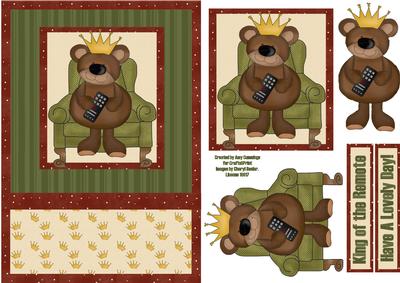 King of the Remote Control Decoupage Card Front
