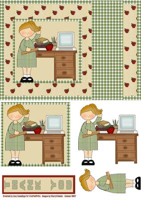 Thank You Teacher! Landscape Decoupage Card Front