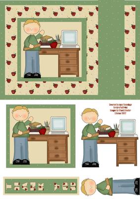 Thank You Teacher! Male Landscape Decoupage Card Front