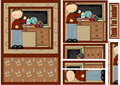 Thank You Teacher! Male Side Stacker Card Front