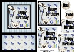 Happy Birthday Golf Male Pyramid Card Front