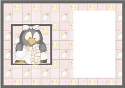 Baby Penguin Pingu Girl Card Insert 1