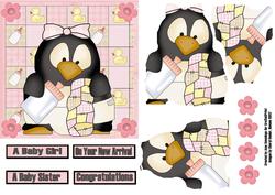 Baby Penguin Pingu Girl Decoupage Design