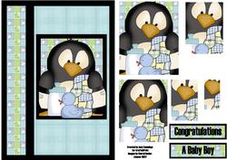 Baby Penguin Pingu Boy Pyramid Card Front