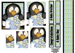 Baby Penguin Pingu Boy Pyramid and Border Design