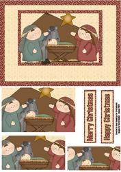 The Nativity Pyramid Landscape Card Front