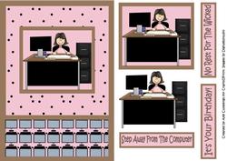 Step Away from the Computer! Decoupage Card Front