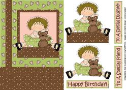 Happy Birthday Special Daughter-friend Decoupage Card Front