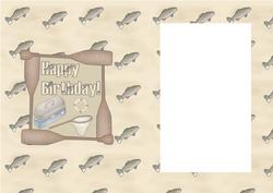 Male Birthday Fishing Card Insert