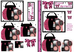 Girl's Make Up Bag Pyramid and Decoupage