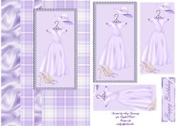 Lilac Ladies Fashion Pyramid Card Front