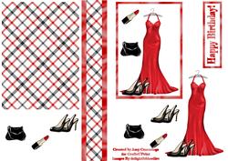 Red Dress Fashion Decoupage Design