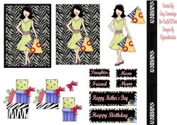 Shopping Lady Zebra Decoupage