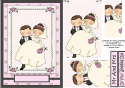 Mr and Mrs Wedding Pyramid Card Front
