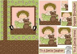 Happy Birthday Special Daughter-friend Pyramid Card Front