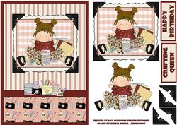 Crafting Queen Decoupage Card Front
