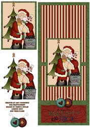 Naughty or Nice Christmas Santa Over the Edge Card