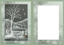 Black and White Christmas Garden Card Insert