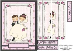 Mr and Mrs Wedding Side Stacker Card Front