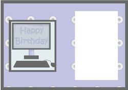 Happy Birthday Male Computer Card Insert 2