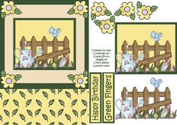 Country Garden Decoupage Card Front