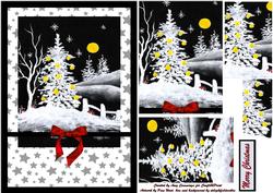 Beautiful Christmas Tree Pyramid Card Front