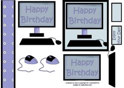 Happy Birthday Male Computer Decoupage Design