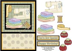 You're Sew Special! Decoupage Card Front
