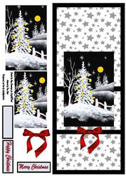Beautiful Christmas Tree Over the Edge Card