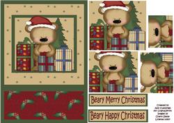 Beary Merry Christmas Pyramid Card Front