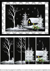 Black and White Christmas Winter House Side Stacker