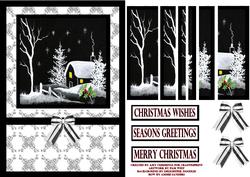 Black and White Winter House Side Stacker Card Front
