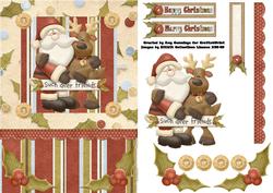 Festive Friends Christmas Decoupage Card Front